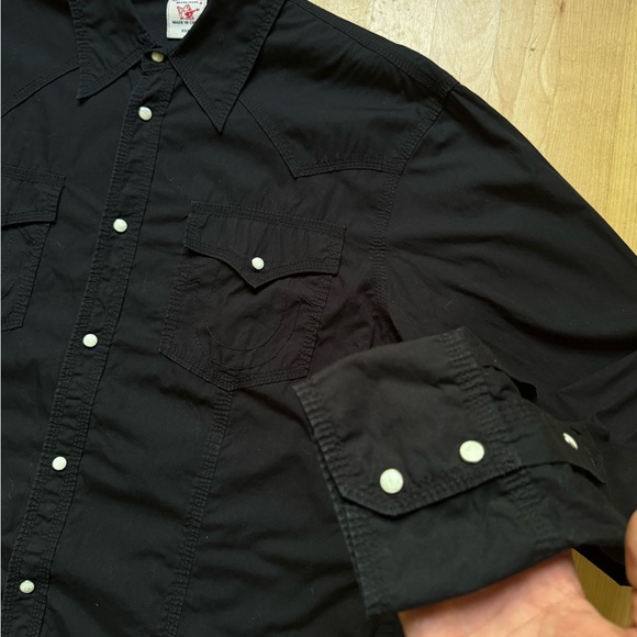 Vintage True Religion Back Big Print Western Shirt Longsleeve Pearl Snap XXL - Picture 6 of 9